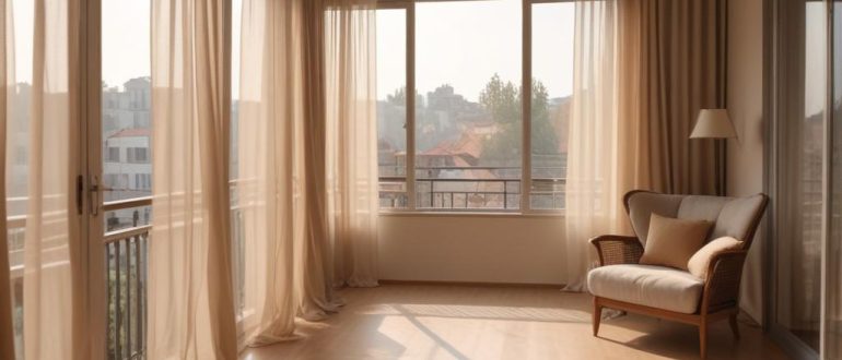 Варианты штор и жалюзи для больших балконов без сверления